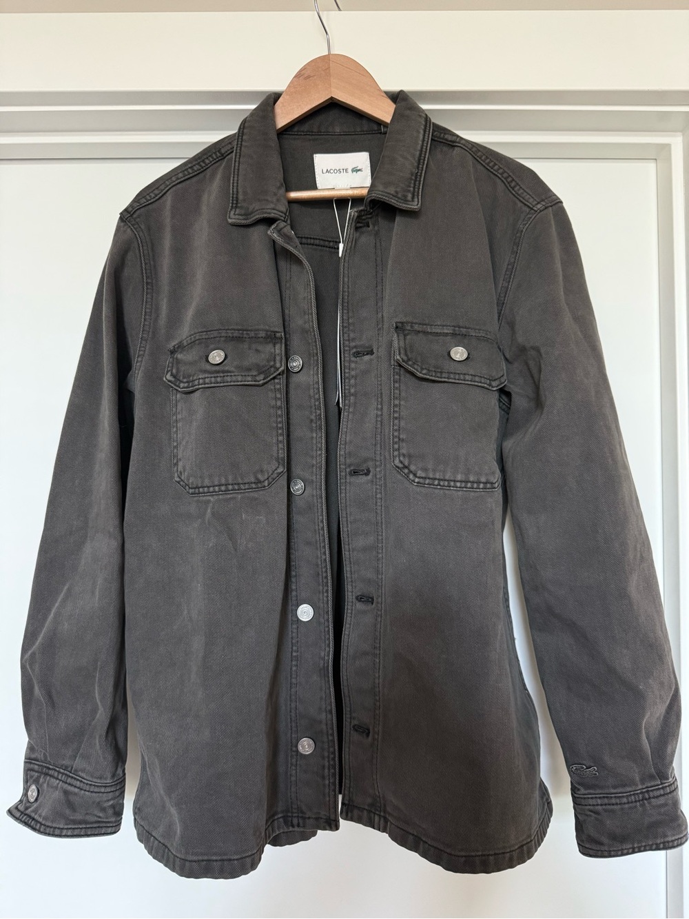 Lacoste Men's Washed Charcoal Shirt Jacket